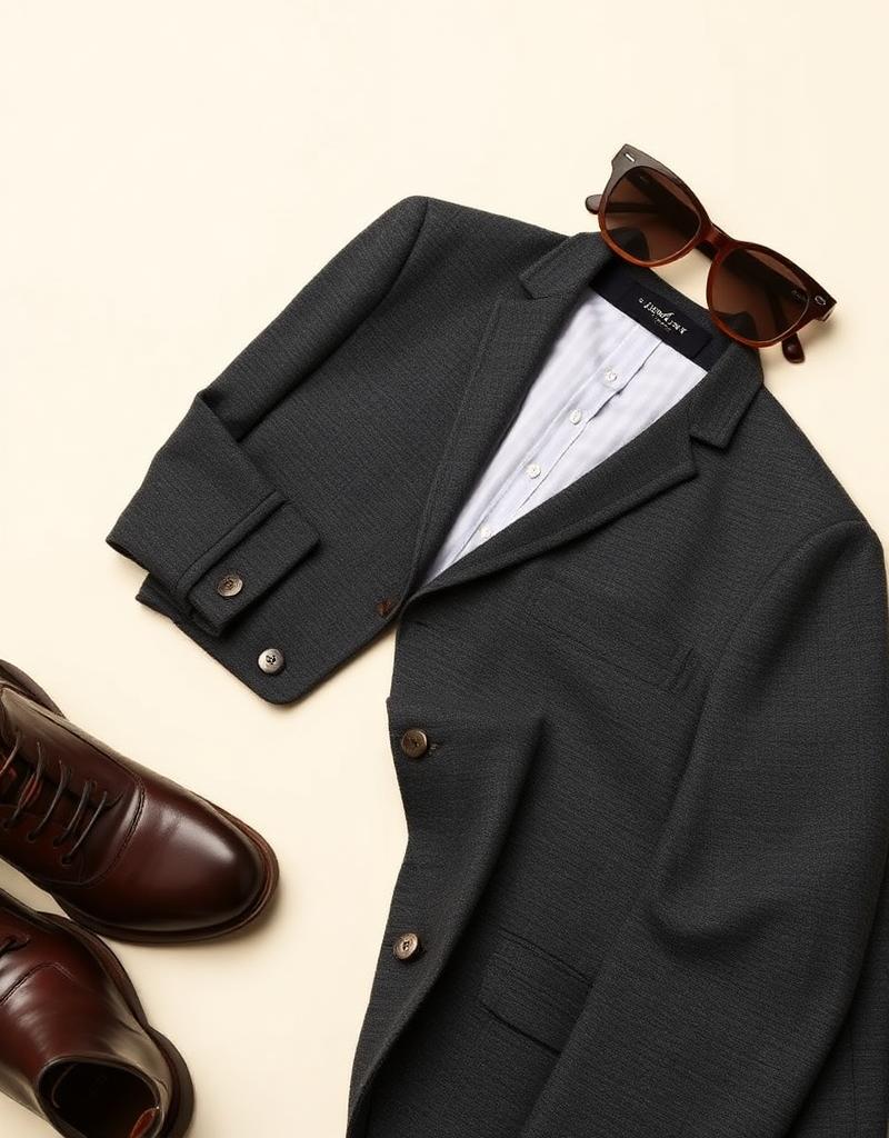 Charcoal Herringbone Blazer